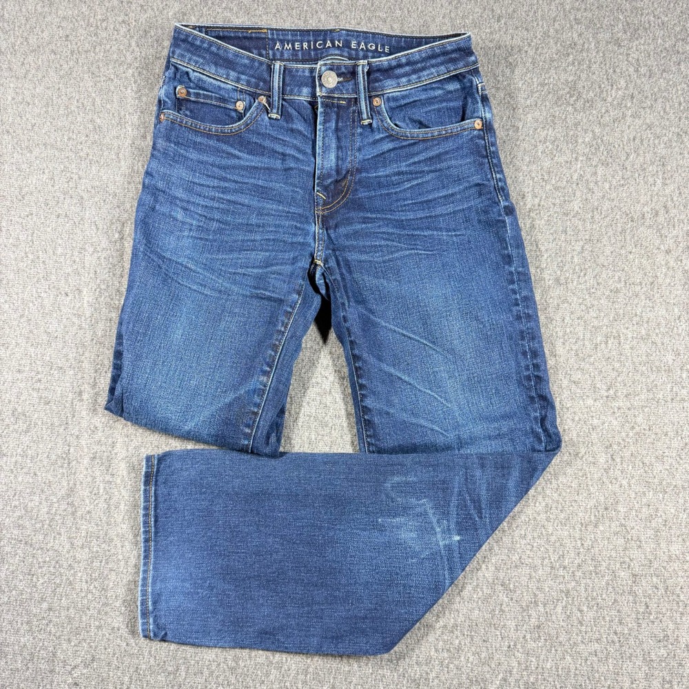 American Eagle Airflex+ Mens Dark Wash Original Boot Blue Jeans 28x30